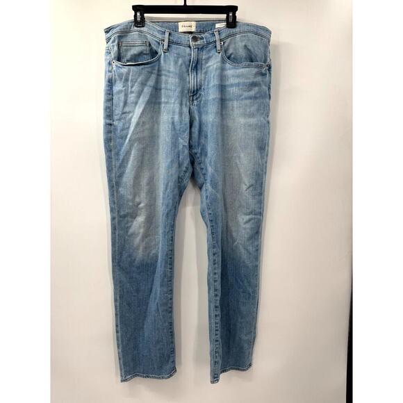Frame Jeans Mens 38 Blue Denim L'Homme Slim Fit Medium Wash Straight Leg Classic - Picture 1 of 6